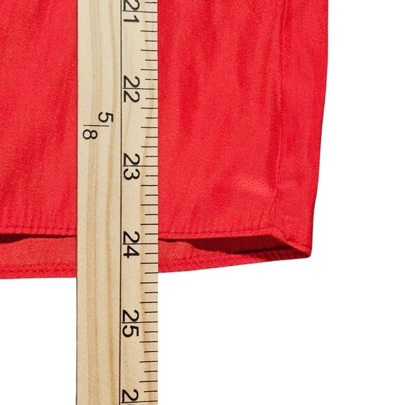 Chelsea28 Red Satin Blouse Large Romantic Holiday Glam Statement Top - Picture 11 of 12